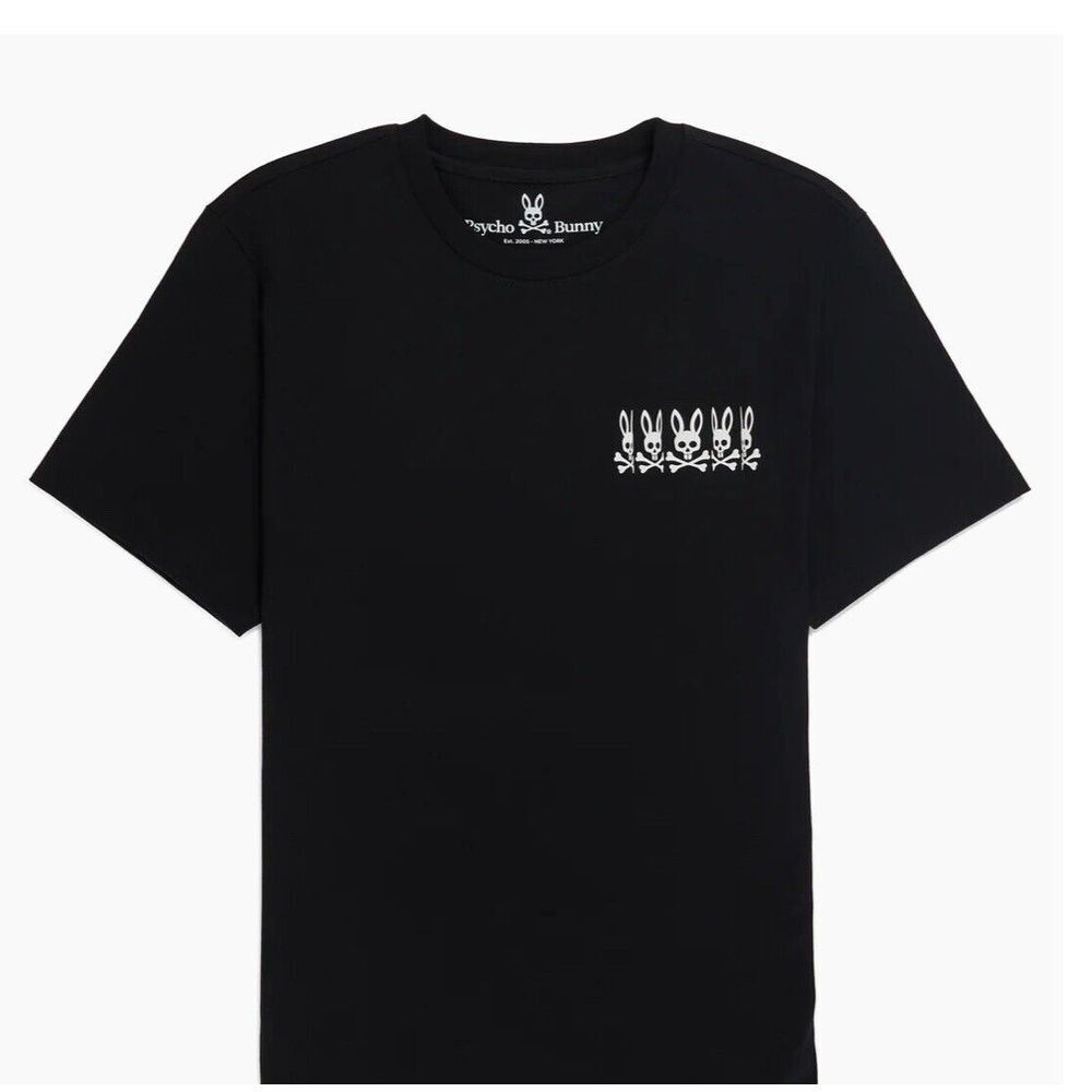 ✅Psycho Bunny Pisani Crew Neck Graphic Navy Men'sTee B6U717X1PC-NVY Msrp$70 Sz L